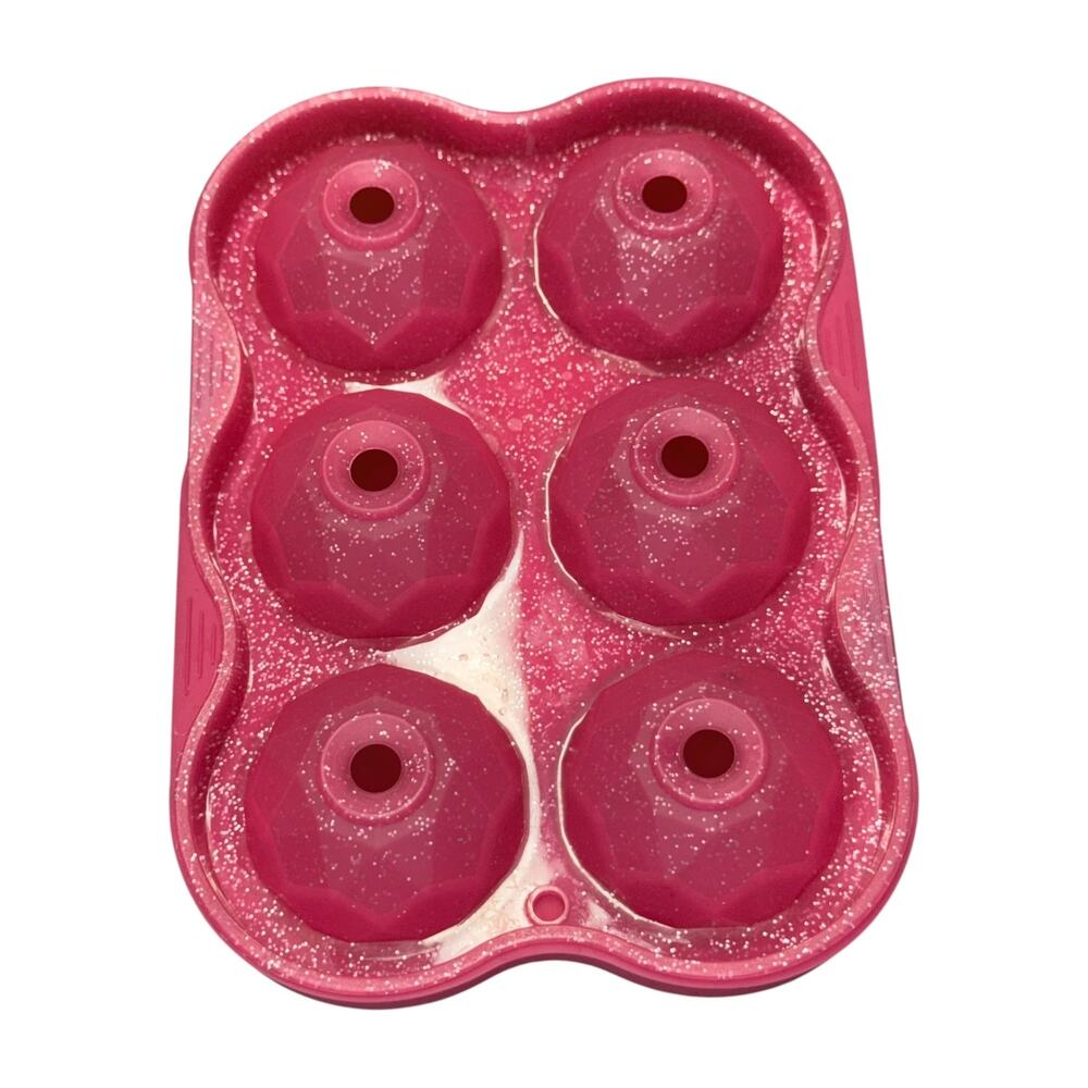 Pink Silicone Sphere Mold Set Faceted Ice Ball Chocolate Resin Unbranded - Picture 3 of 6